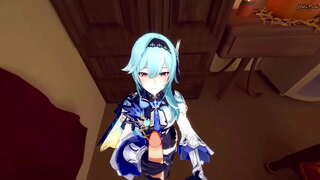 POV fucking Eula doggystyle र भरने संग उनको सह.